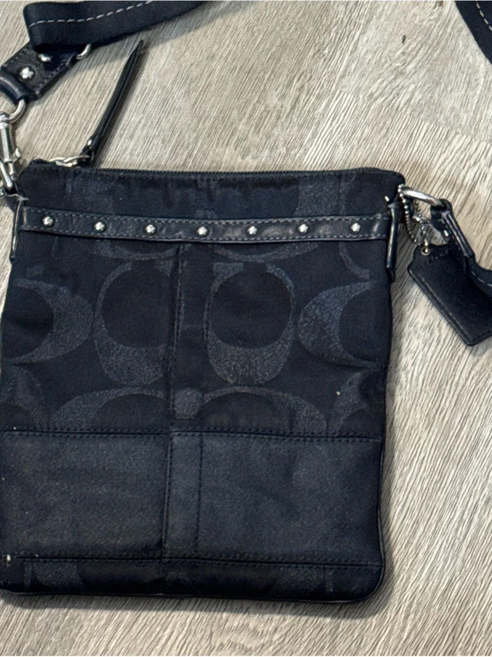 Coach Black Signature Crossbody Messenger Bag